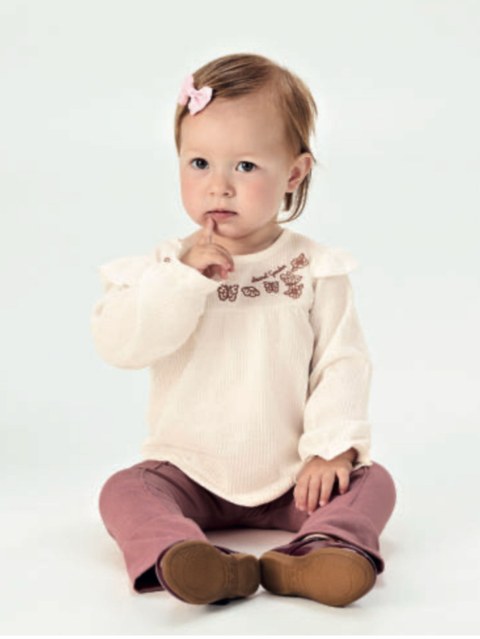 Conjunto Infantil Feminino com Blusa Texturizada e Calça 🦋