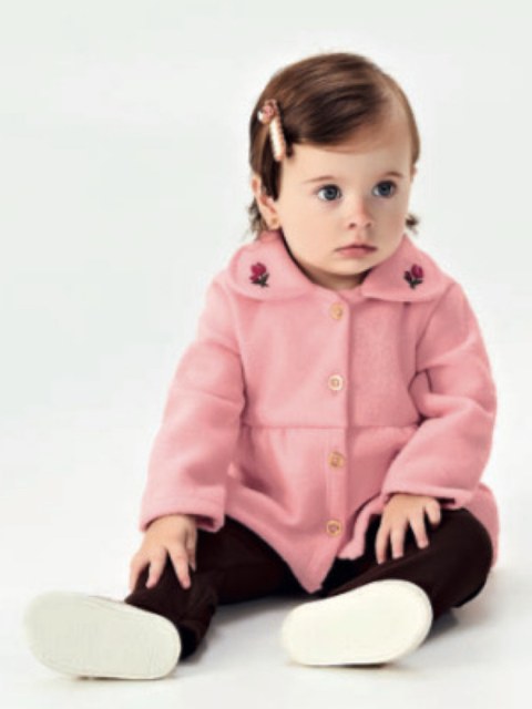 Conjunto Infantil Feminino em Fleece com Bordado Floral