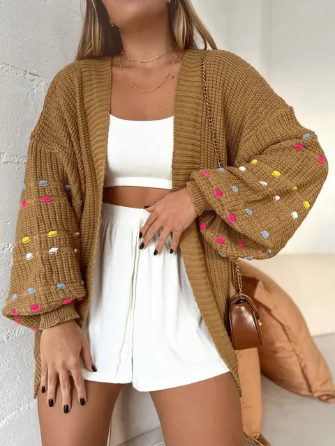 Casaco Pom Pom tricot