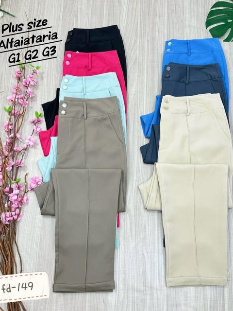 CALCA FEMININO PLUS SIZE ALFAIATARIA 2 BOTOES