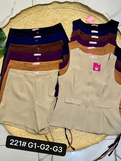 CONJUNTO FEMININO ALFAIATARIA BLUSA E CALCA