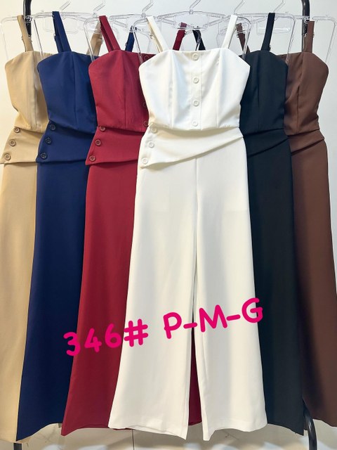 Conjunto feminino alfaiataria com alças finas e Calça