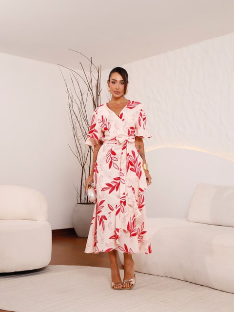 Vestido en velope estampado