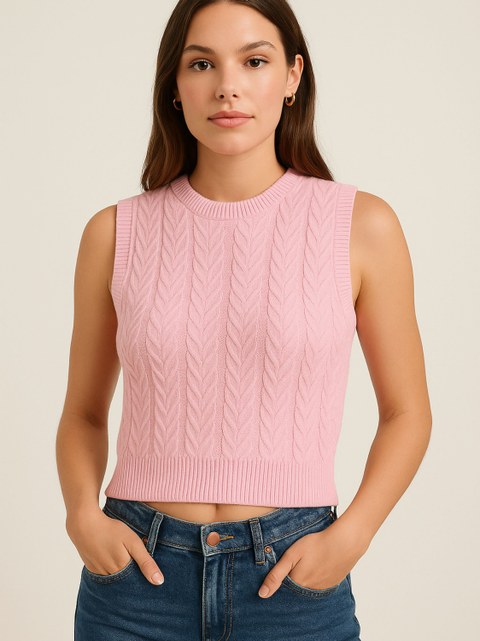 Cropped Tricot Modal Feminino Casual Elegante