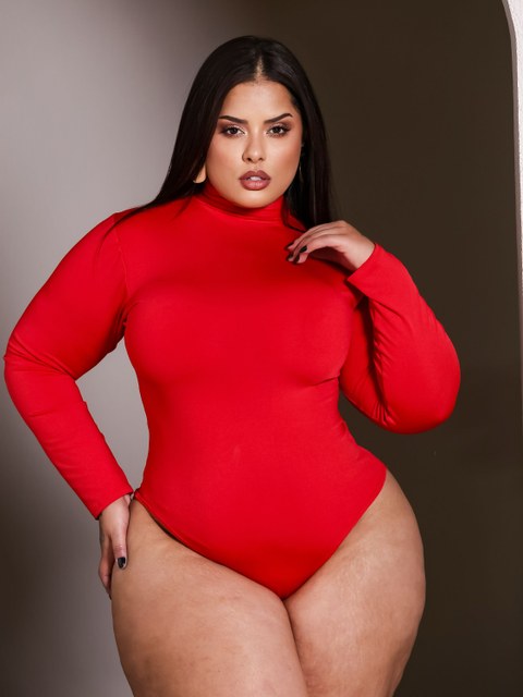 Body manga longa PLUS SIZE