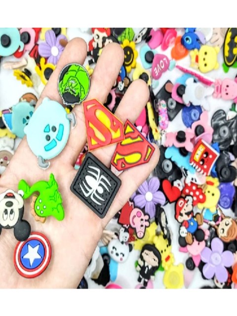 100 Peças Enfeites Bottons Pin Para Calçados