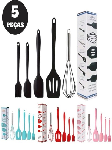 5 Peças Utensílios de Cozinha Silicone