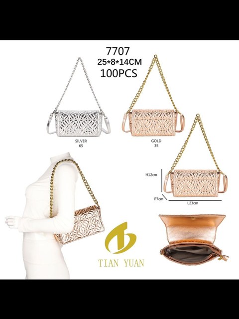 Bolsa casual de couro brilhante 7707