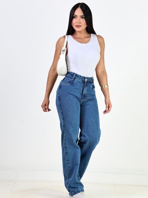 Wide Leg Denim Marmorizada