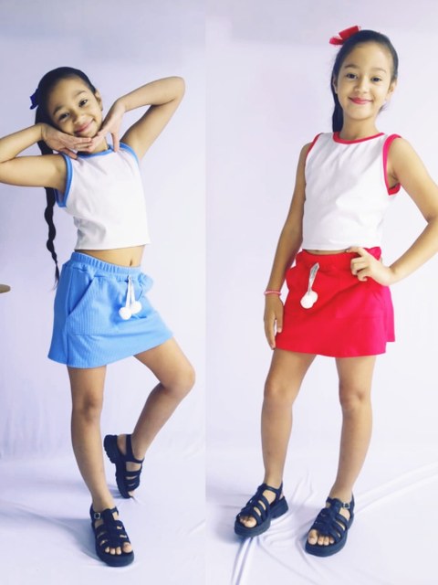 Conjunto Infantil e Juvenil Short Saia