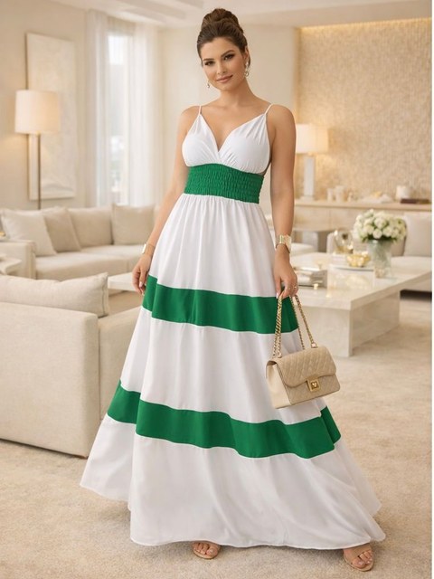 Vestido Longo com forro crepinho