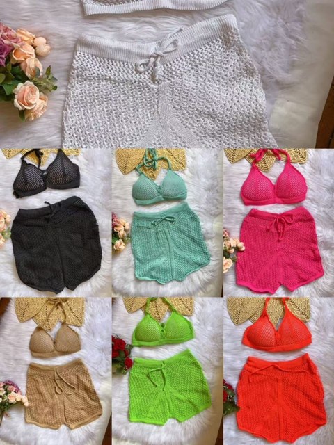 Conjunto Tricot praia