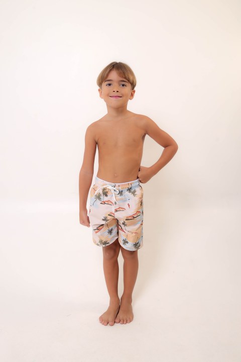 SHORT TACTEL INFANTIL MASCULINO - ORLA DOURADA