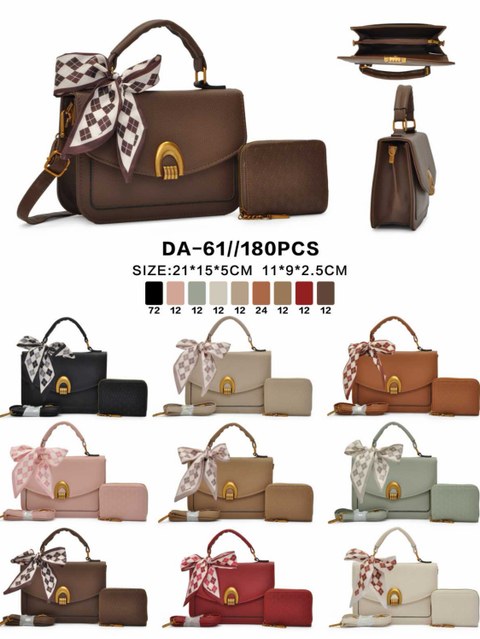 Bolsa feminina moderna e casual com carteira e lenço.61