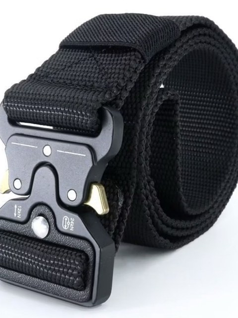 Moda Cinto tático Militar Largo Masculino Nylon Fivela