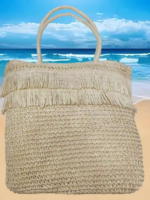 Bolsa clássica versátil de palha