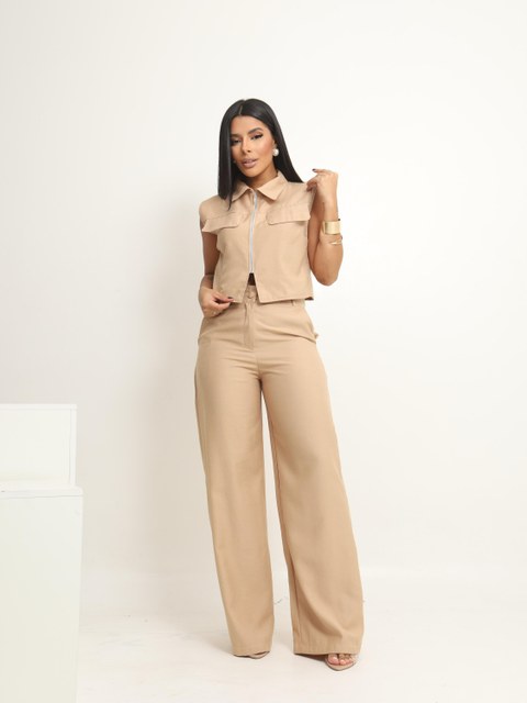 Conjunto Feminina Blusa e Calça Pantalona