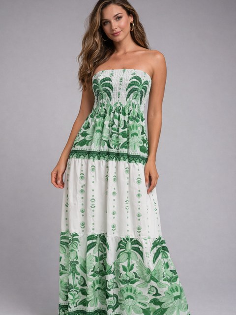 Vestido longo feminino tomara que caia farm