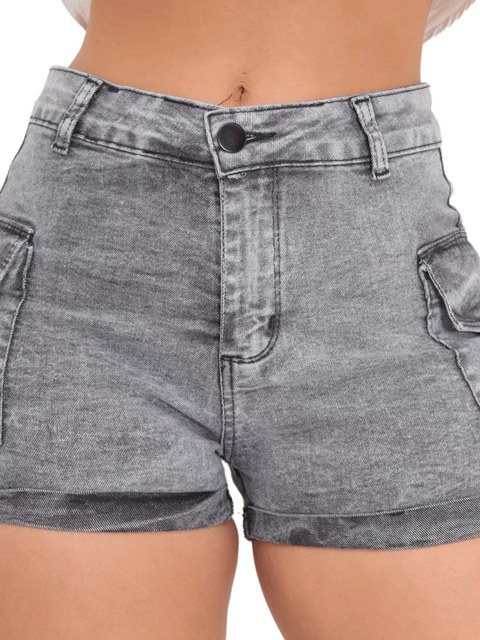Short Cargo Jeans Feminino