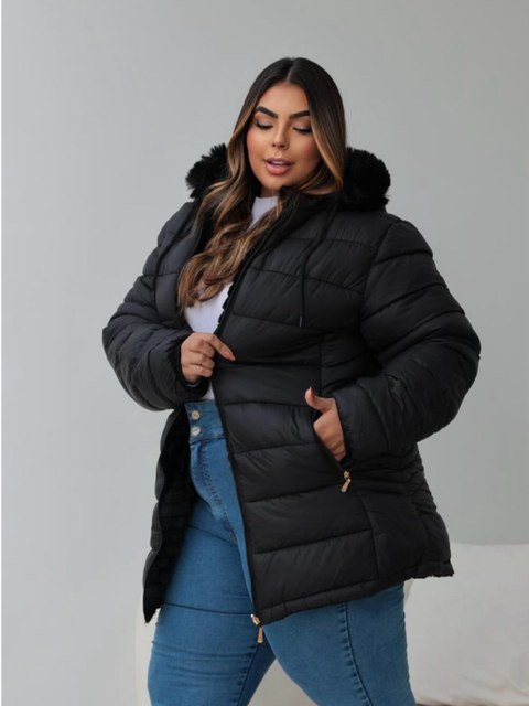 Jaqueta feminina plus size dupla face