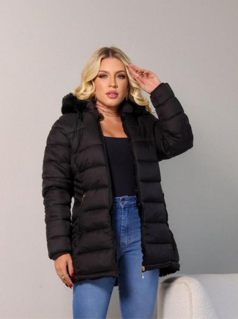 Jaqueta feminina dupla face nylon