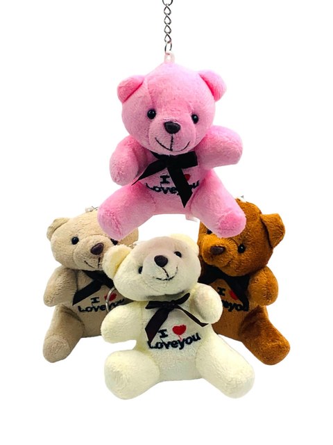 Chaveiro Ursinho Pelucia Romantico Coracao Laco Mochila 12PC