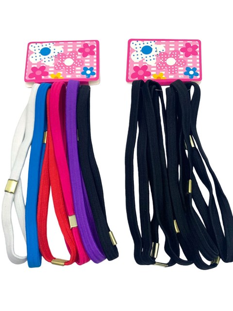 Kit 72 Faixa de Cabelo Elástica Esportiva Fina