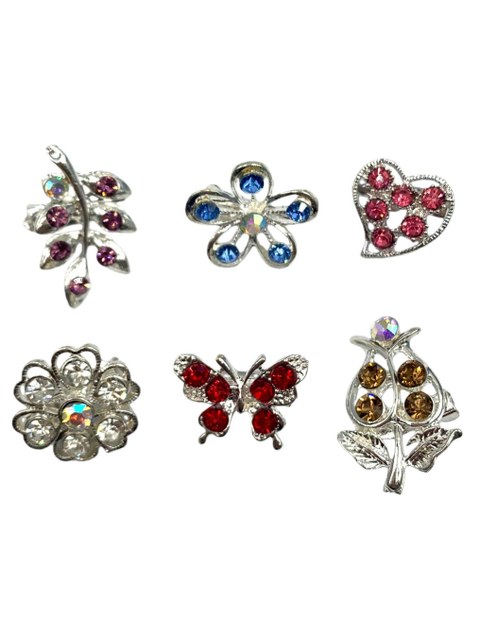 Kit Cartela 12 Broche Alfinete Strass Decorativo Brilhante