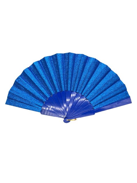 Leque Brilhante Glitter Dobrável Plástico Festa 23cm 12Peças