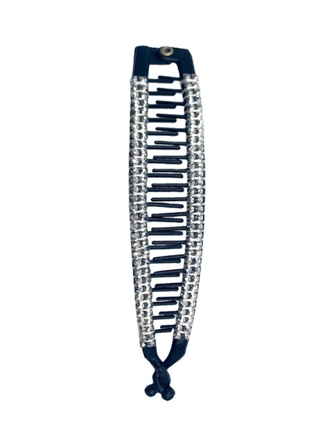 Prendedor De Cabelo Banana Strass Brilho Penteado Kit 6