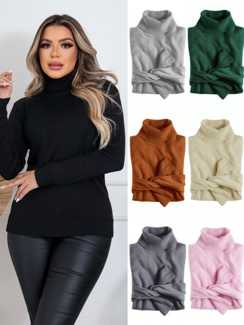 MONNEI Blusa Tricot Gola Alta Cacharrel