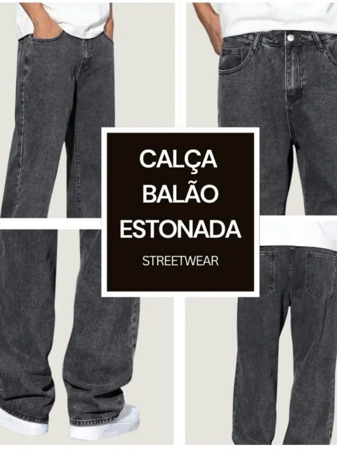 Calça balão wise leg bagger calça boca larga