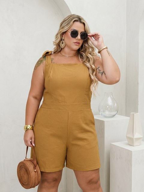 (Macaquinho m730# Feminina Plus Size)