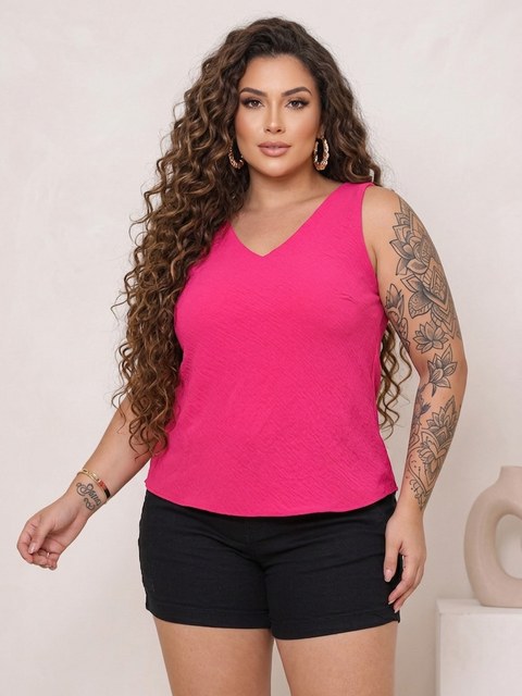 (Blusa Decote V Plus Size)**
