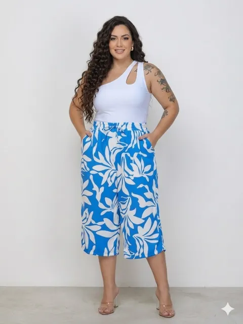 (Calça Pantacourt Plus Size)**