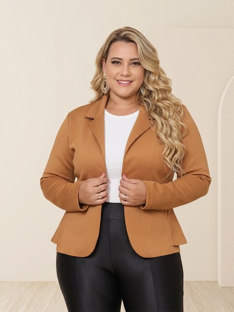 (Blazer Curto Plus Size Feminina)**