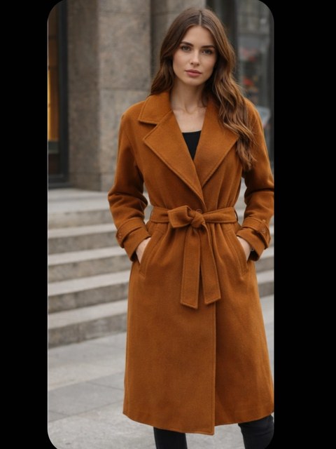 Parka la batida feminina com cinto