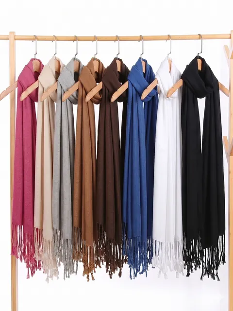 Cachecol Echarpe Pashmina Lisa Franja Inverno Frio Kit 12 PC