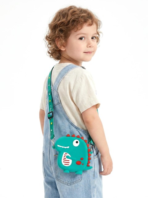 Bolsa Transversal Infantil Silicone Desenho Alca Kit 12Peças