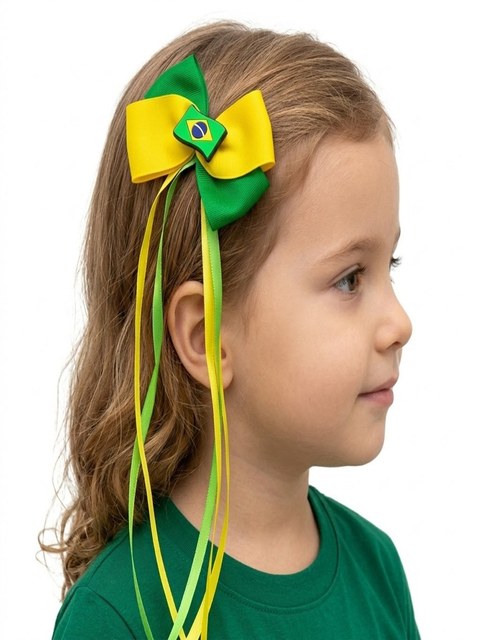 Laço Cabelo Brasil Fita Longa Torcedora Kit 12 Peças