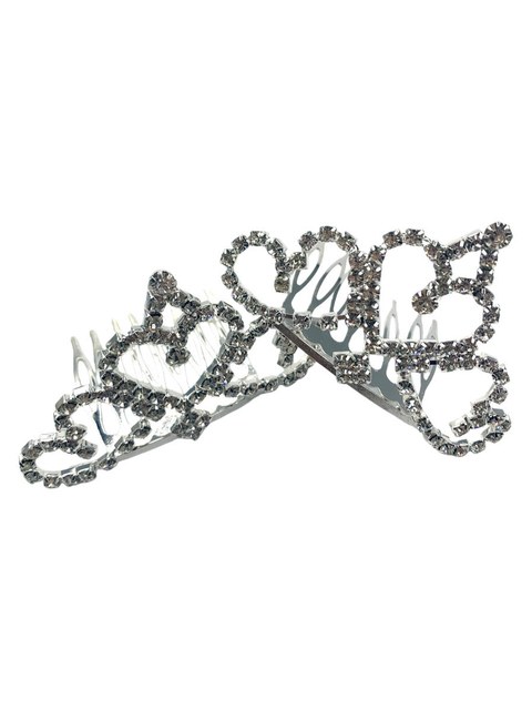 Pente Coroa Strass Brilho Tiara Enfeite Penteado 12 Peças G