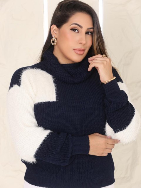 Blusa Tricot Cacharrel com Angorá Moda Feminina