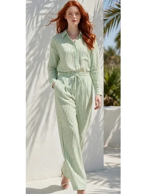Conjunto listrado calça/camisa 975