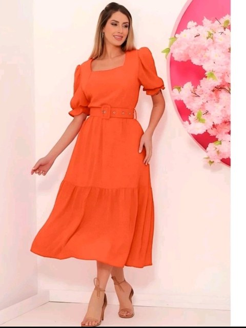 Vestido Longo com Cinto
