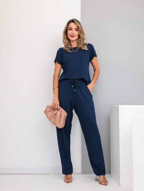 Conjunto Calça e Blusa Manga Curta Maquinetado REF 115
