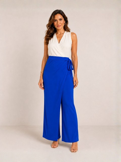 Calça Pantalona Transpassada Viscolycra Lunelli REF 103