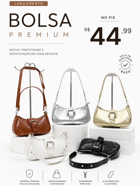 Bolsa Feminina Meia Lua -Premium-
