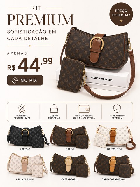 Bolsa Feminina Meia Lua Premium