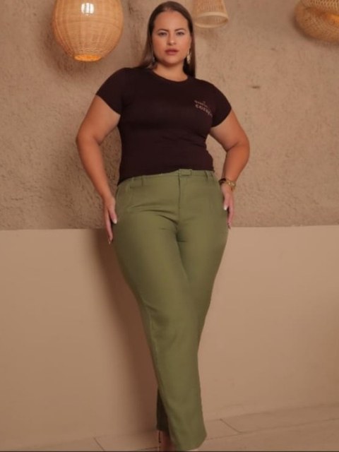 Calça Zara Sens Plus Size Com Cinto