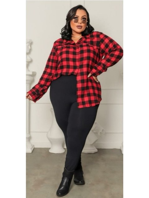 Camisa Xadrez Plus Size Feminino